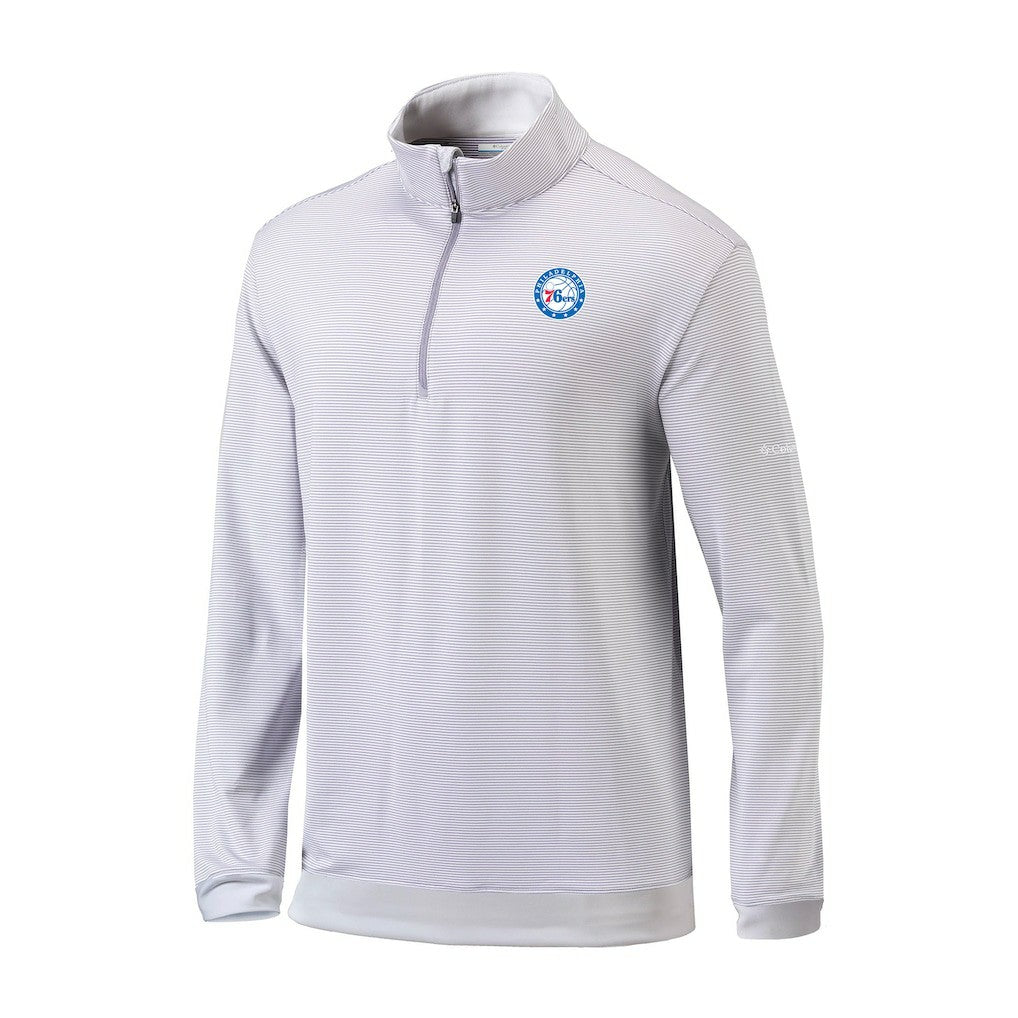Gray/White Philadelphia 76ers Omni-Wick Even Lie Quarter-Zip Top | NBA