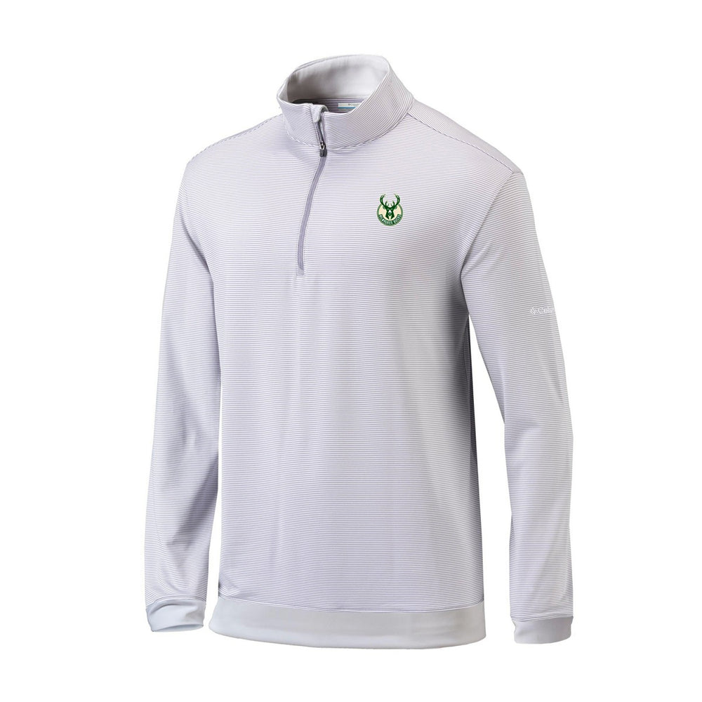 Gray/White Milwaukee Bucks Omni-Wick Even Lie Quarter-Zip Top | NBA