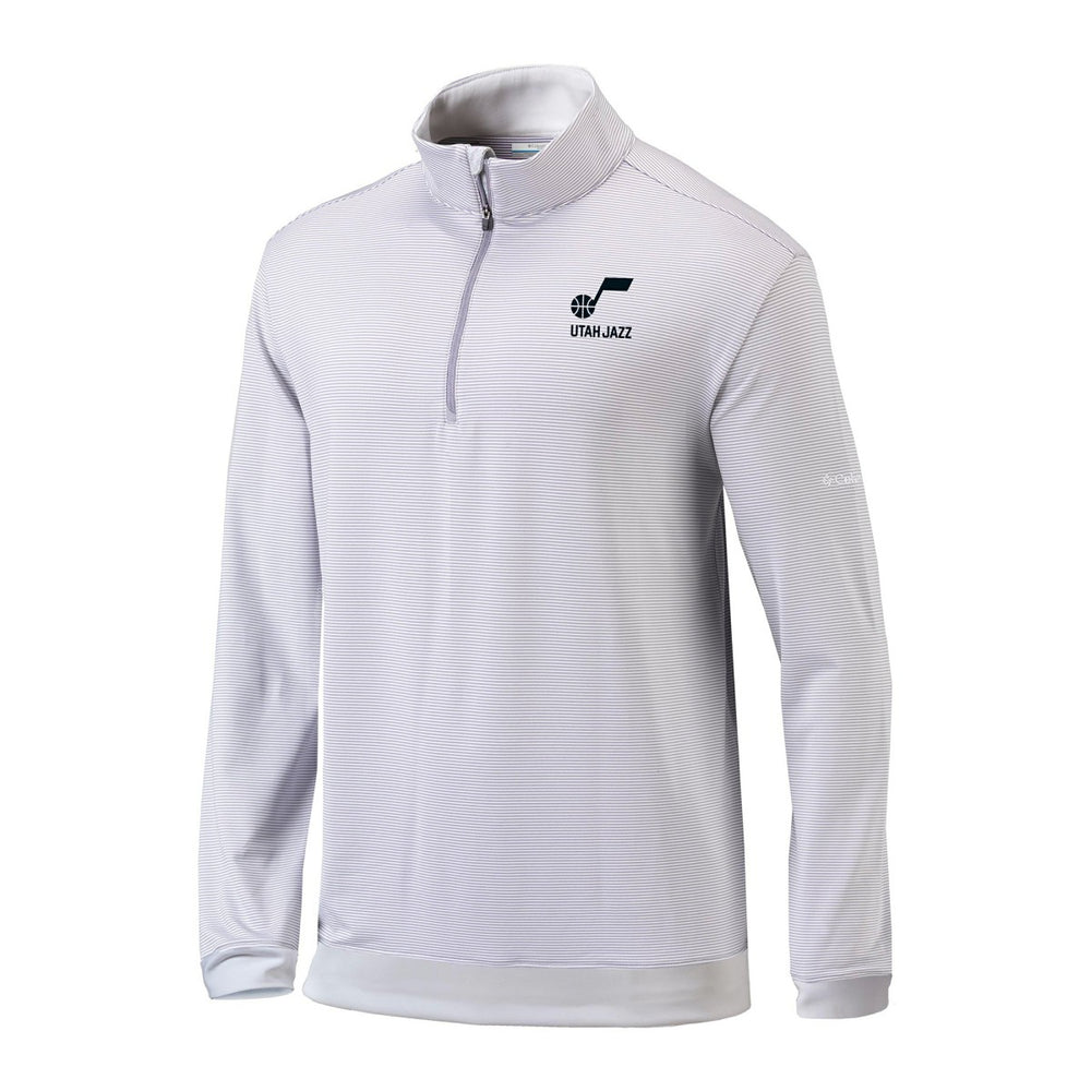 Gray/White Utah Jazz Omni-Wick Even Lie Quarter-Zip Top | NBA