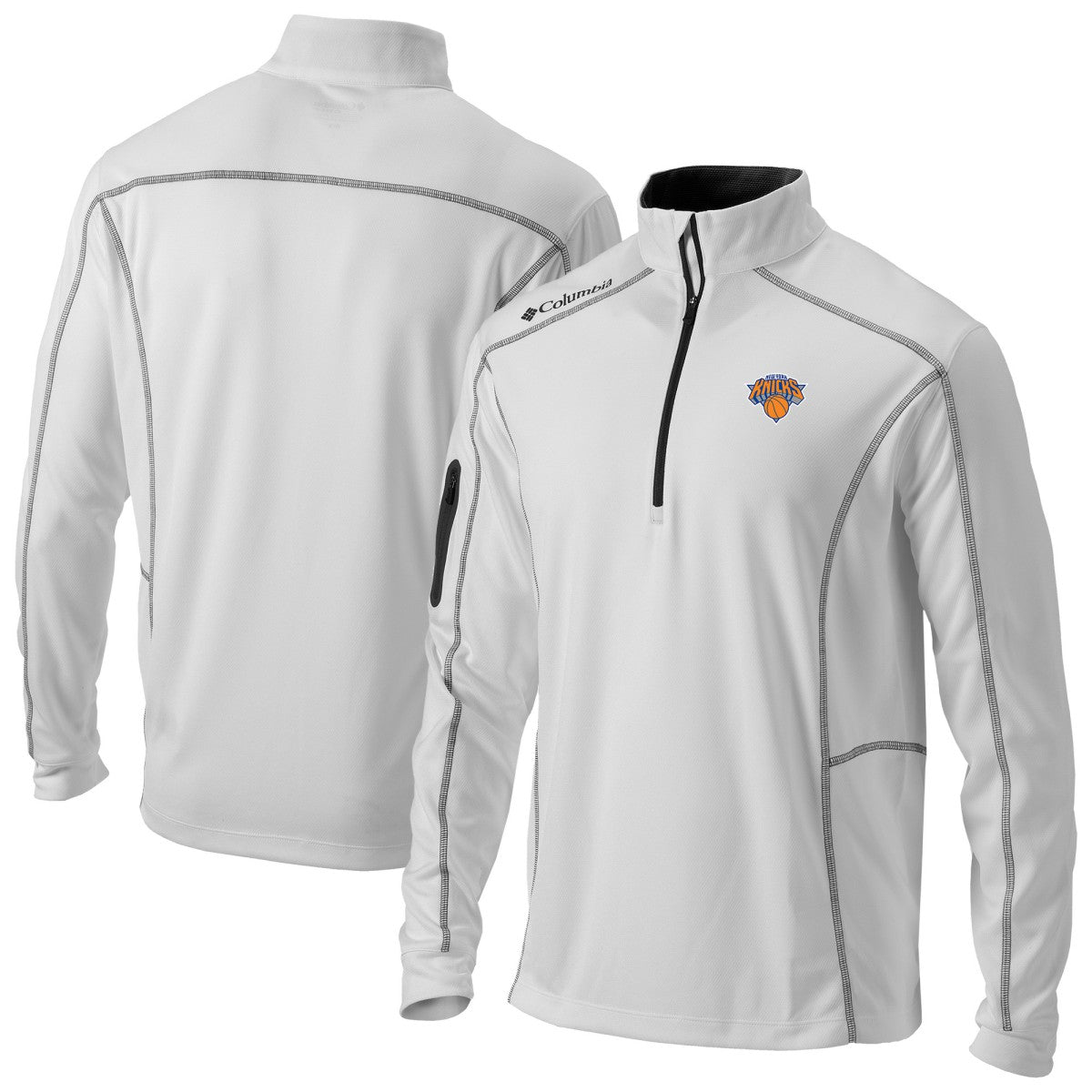 White New York Knicks Omni-Wick Shotgun Quarter-Zip Jacket | NBA