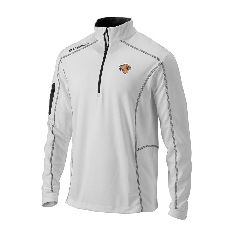 White New York Knicks Omni-Wick Shotgun Quarter-Zip Jacket | NBA