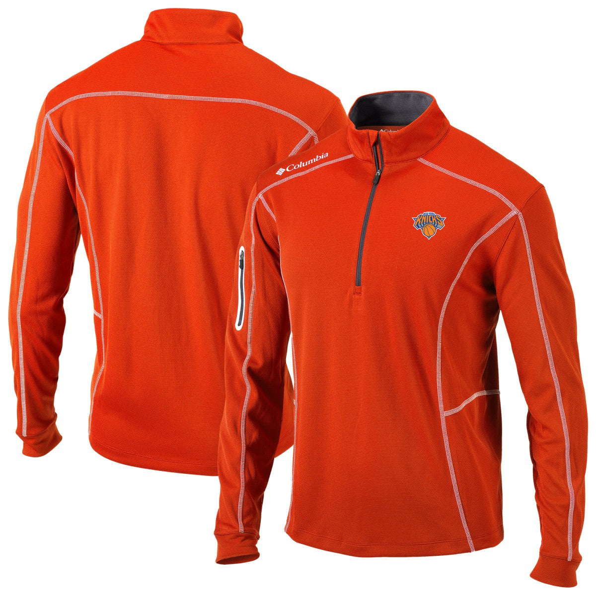 Orange New York Knicks Omni-Wick Shotgun Quarter-Zip Jacket | NBA