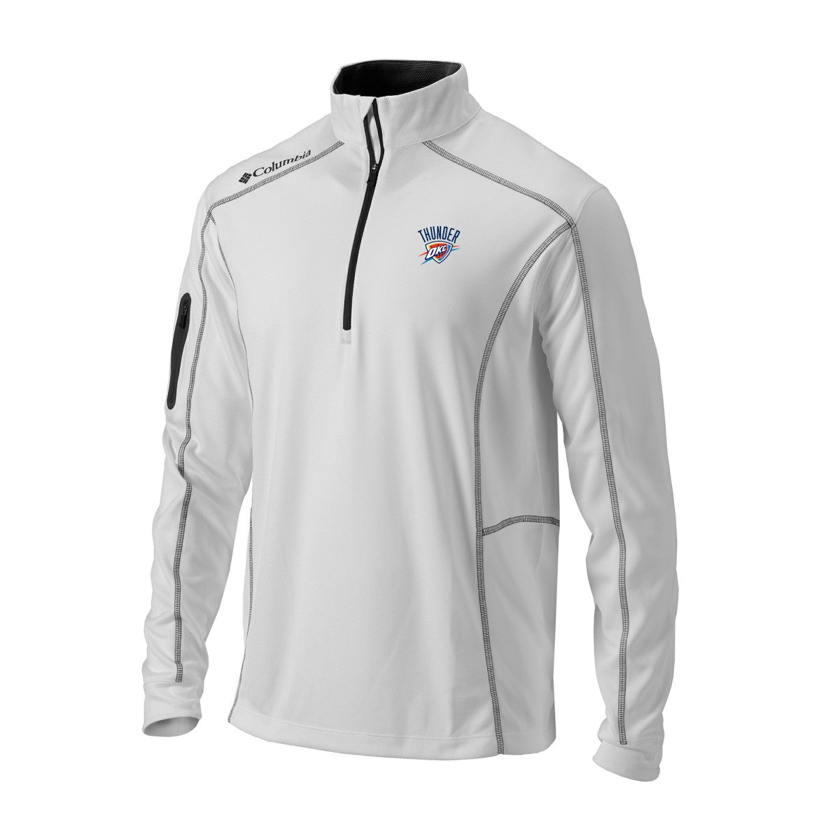 White Oklahoma City Thunder Omni-Wick Shotgun Quarter-Zip Jacket | NBA