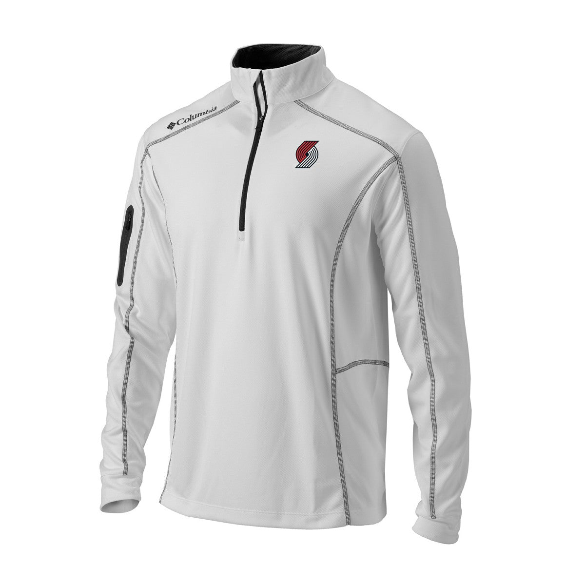 White Portland Trail Blazers Omni-Wick Shotgun Quarter-Zip Jacket | NBA