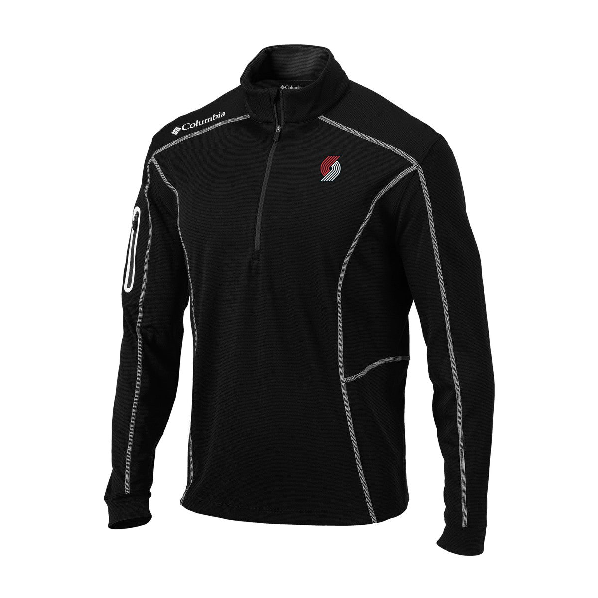 Black Portland Trail Blazers Omni-Wick Shotgun Quarter-Zip Jacket | NBA