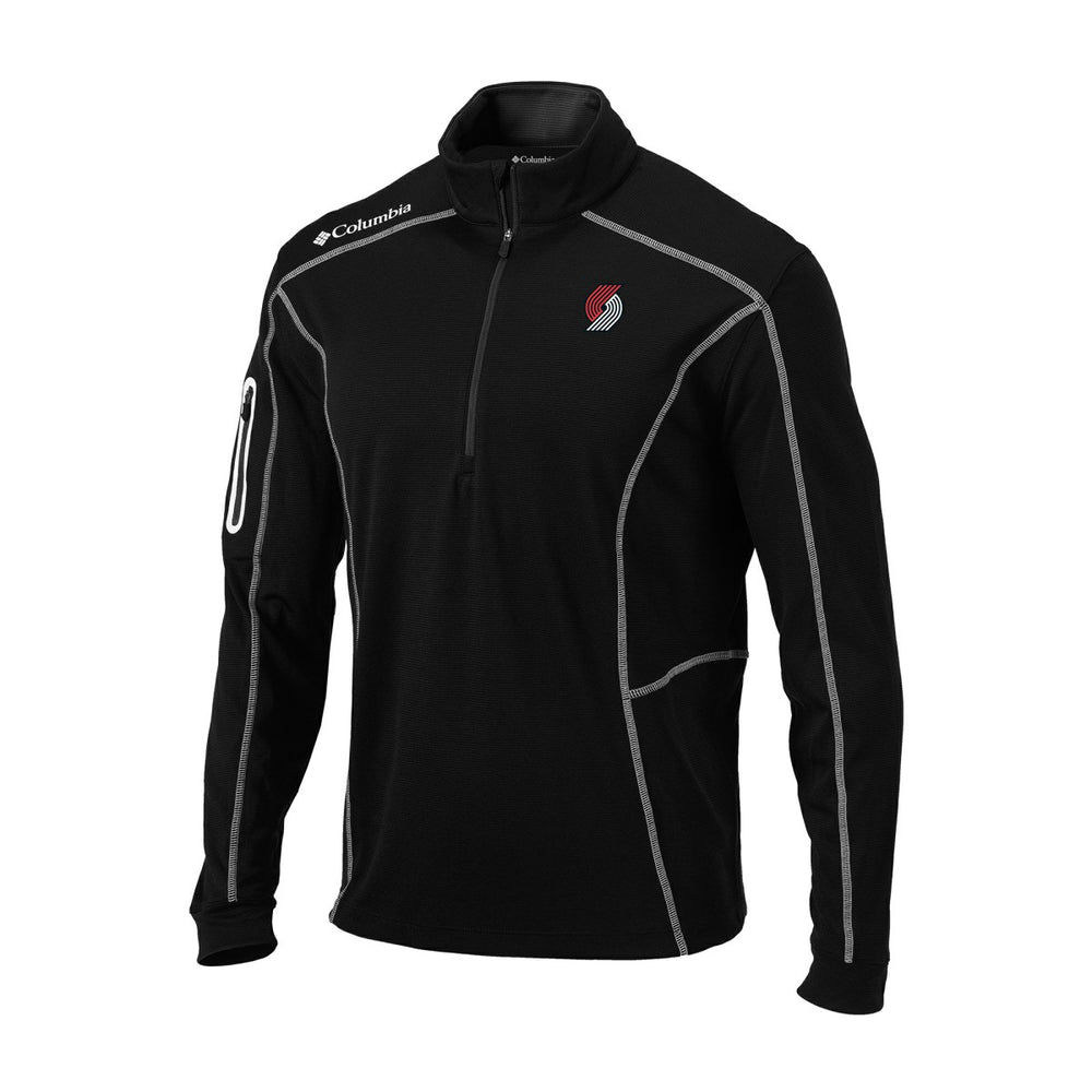 Black Portland Trail Blazers Omni-Wick Shotgun Quarter-Zip Jacket | NBA