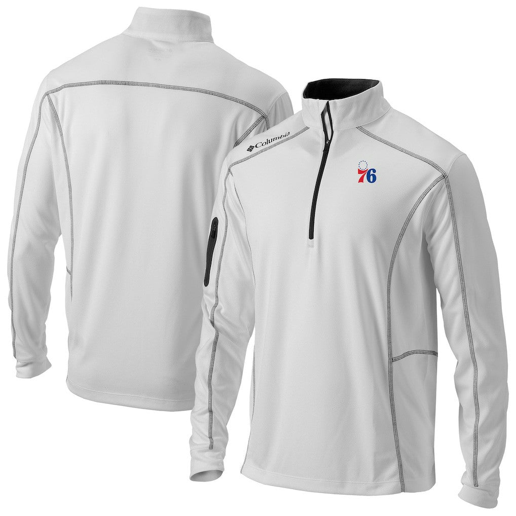 White Philadelphia 76ers Omni-Wick Shotgun Quarter-Zip Jacket | NBA