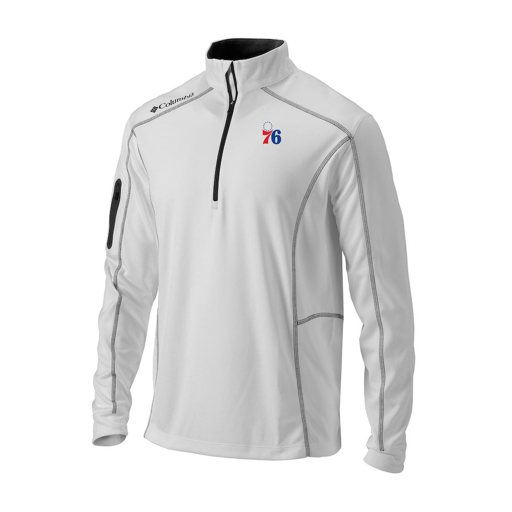 White Philadelphia 76ers Omni-Wick Shotgun Quarter-Zip Jacket | NBA