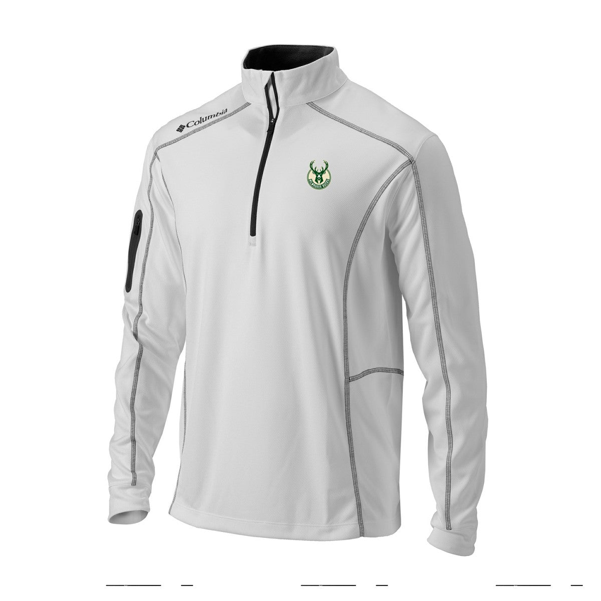 White Milwaukee Bucks Omni-Wick Shotgun Quarter-Zip Jacket | NBA