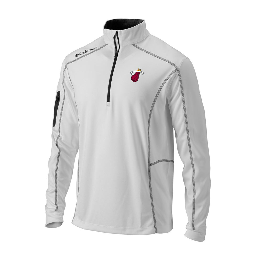 White Miami Heat Omni-Wick Shotgun Quarter-Zip Jacket | NBA