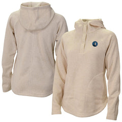 Cream Minnesota Timberwolves Women's Sweater Weather Quarter-Snap Hoodie | NBA