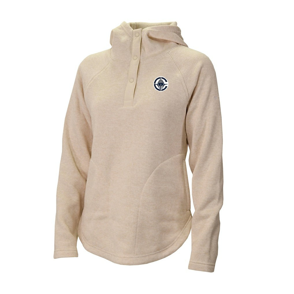Cream LA Clippers Women's Sweater Weather Quarter-Snap Hoodie | NBA