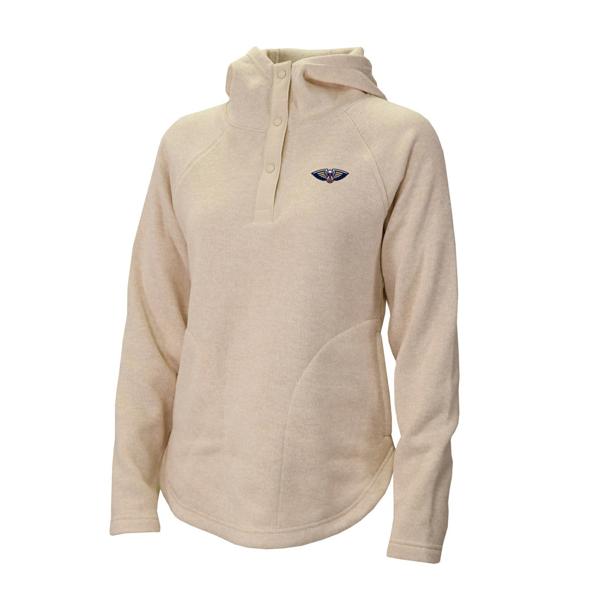 Cream New Orleans Pelicans Women's Sweater Weather Quarter-Snap Hoodie | NBA
