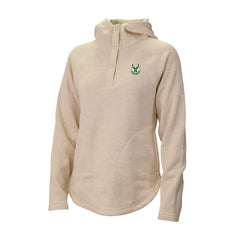 Cream Milwaukee Bucks Women's Sweater Weather Quarter-Snap Hoodie | NBA