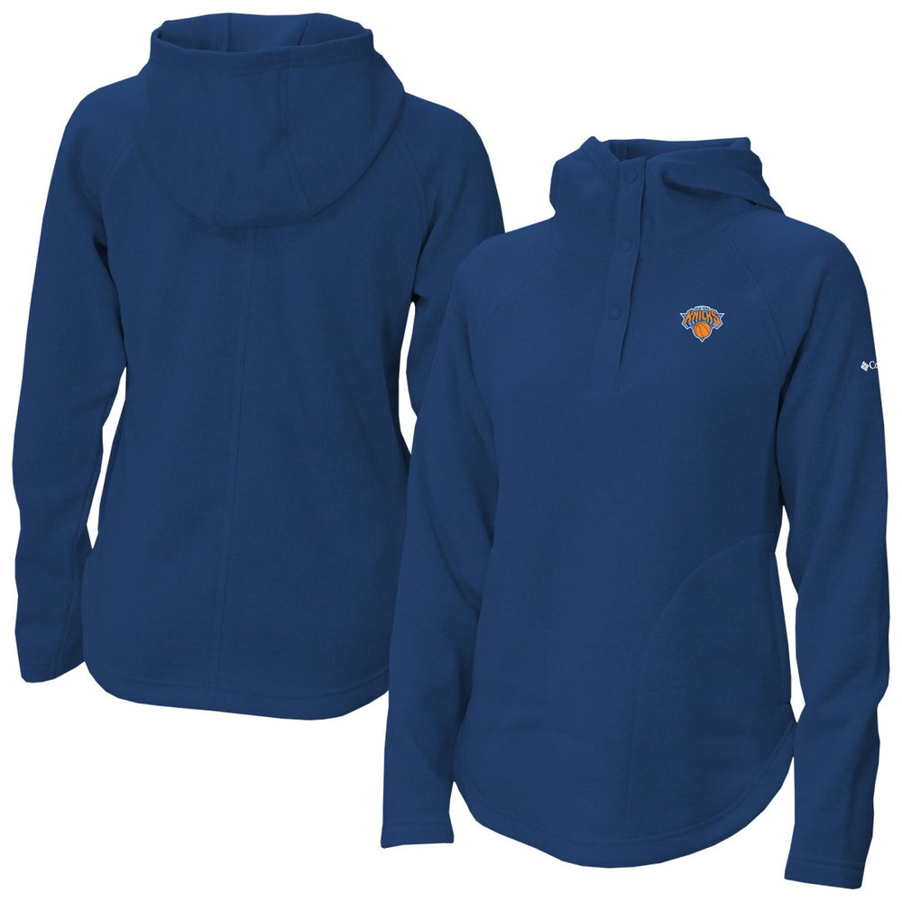 Blue New York Knicks Women's Sweater Weather Quarter-Snap Hoodie | NBA