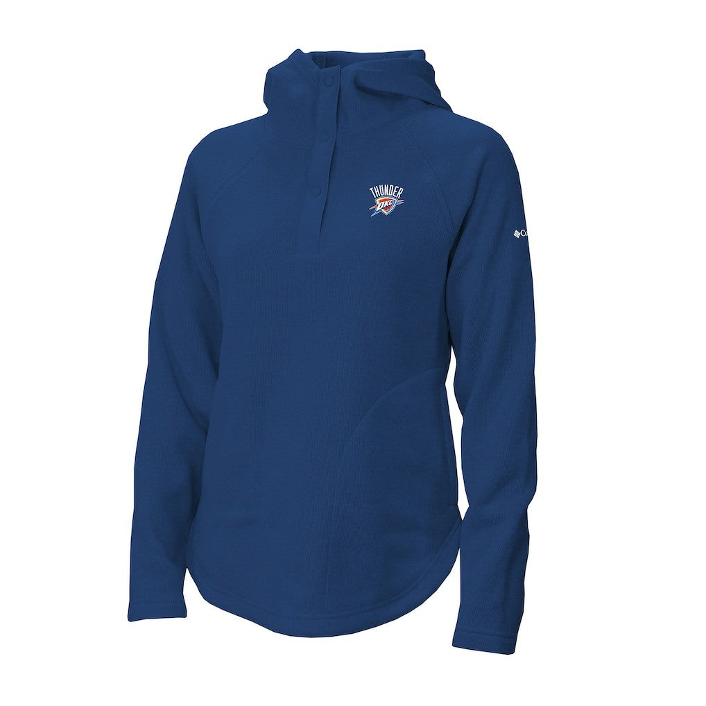 Blue Oklahoma City Thunder Women's Sweater Weather Quarter-Snap Hoodie | NBA