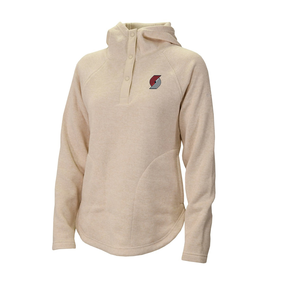 Cream Portland Trail Blazers Women's Sweater Weather Quarter-Snap Hoodie | NBA