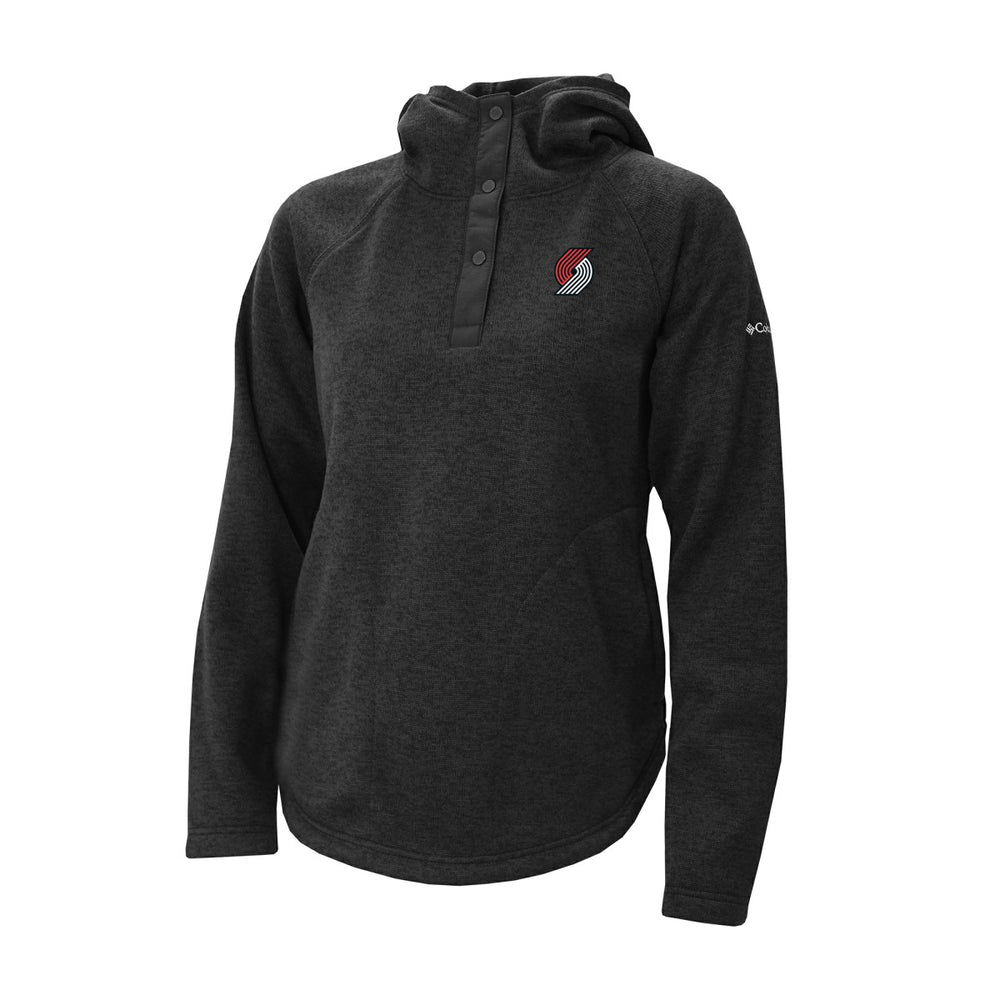 Black Portland Trail Blazers Women's Sweater Weather Quarter-Snap Hoodie | NBA