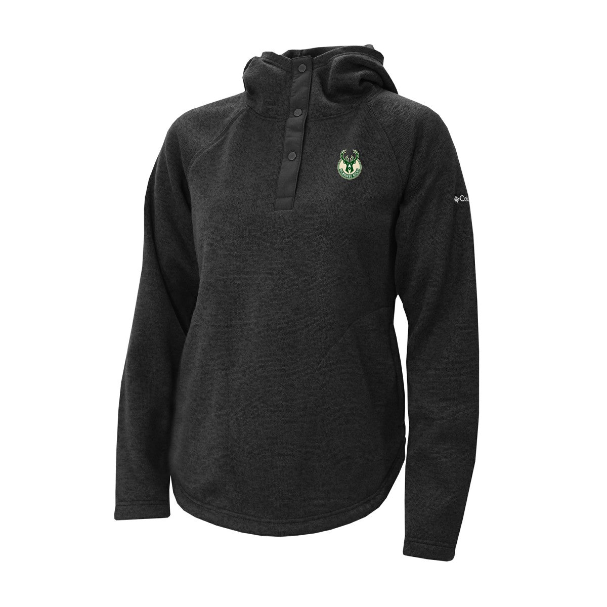 Black Milwaukee Bucks Women's Sweater Weather Quarter-Snap Hoodie | NBA