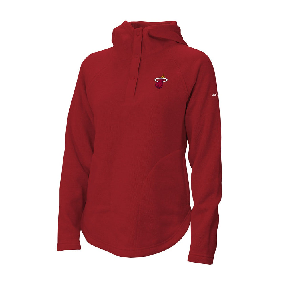 Red Miami Heat Women's Sweater Weather Quarter-Snap Hoodie | NBA