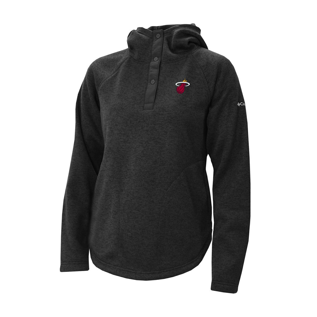 Black Miami Heat Women's Sweater Weather Quarter-Snap Hoodie | NBA
