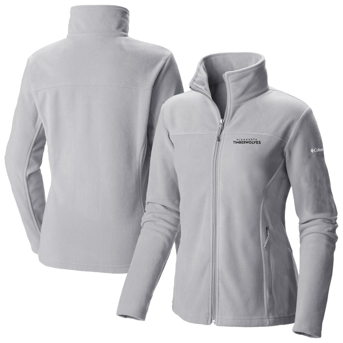 Gray Minnesota Timberwolves Women's Give & Go II Fleece Full-Zip Jacket | NBA