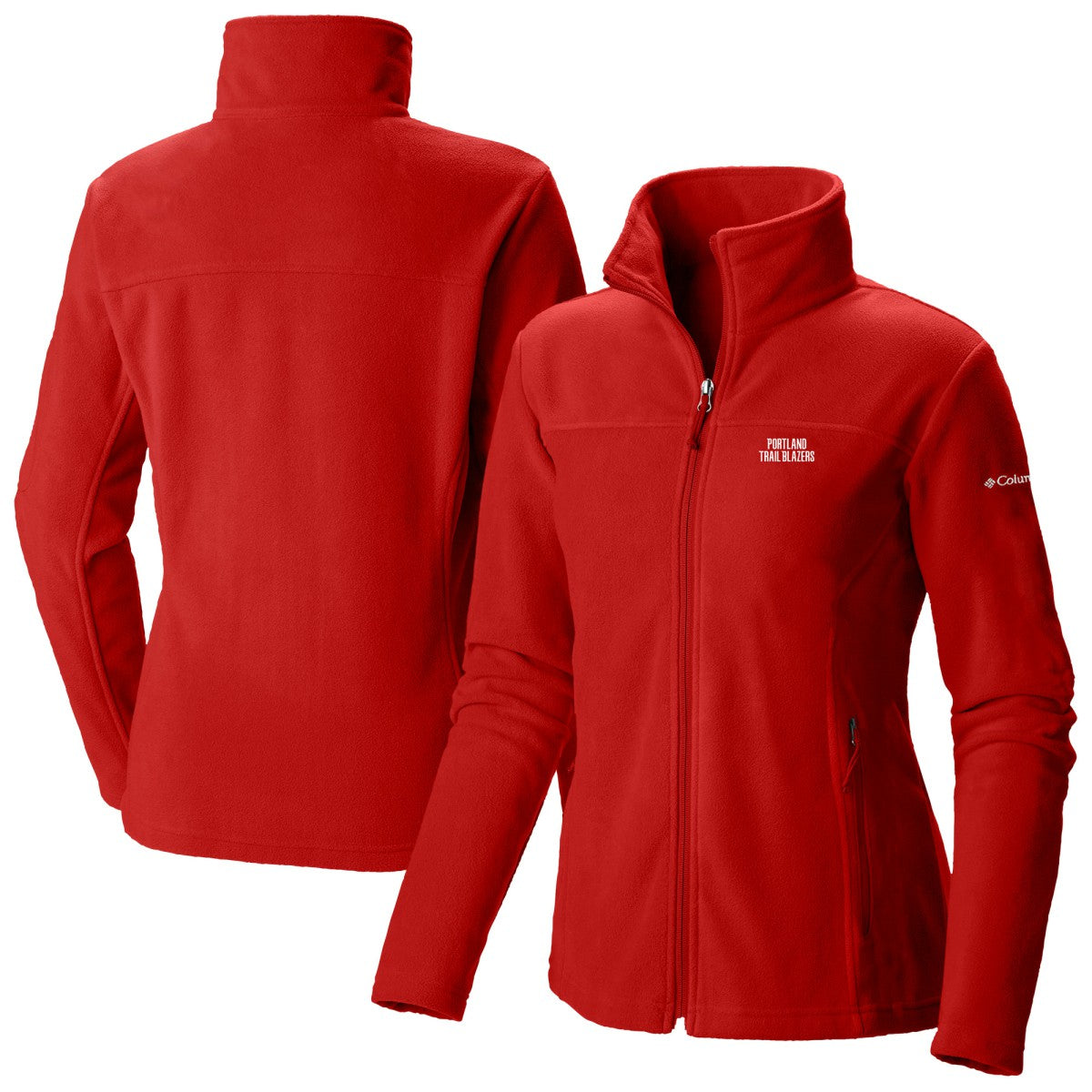 Red Portland Trail Blazers Women's Give & Go II Fleece Full-Zip Jacket | NBA