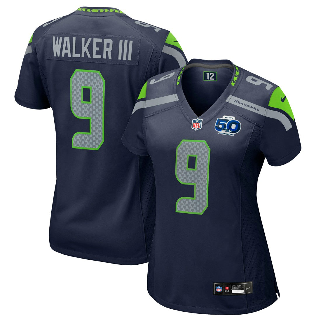 Seattle Seahawks Kenneth Walker III  Women's 50th Season Game Jersey | NFL Sale