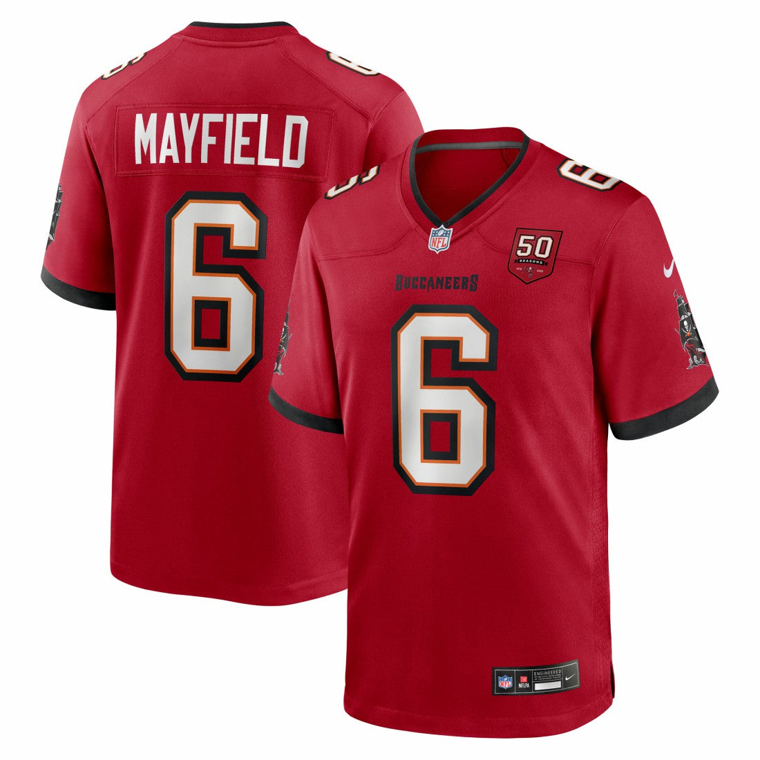 Tampa Bay Buccaneers Baker Mayfield  50th Season Team Game Jersey | NFL On sale