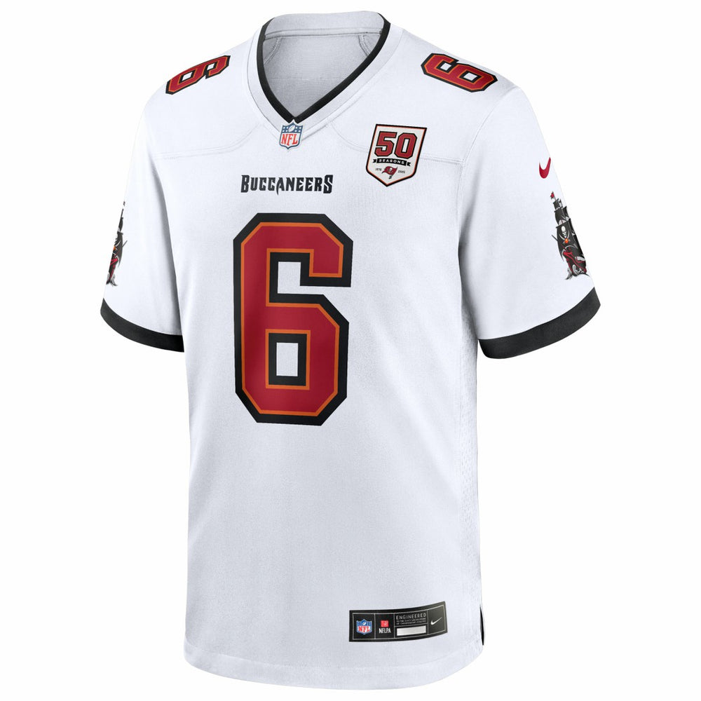 Tampa Bay Buccaneers Baker Mayfield  50th Season White Game Jersey | NFL Outlet