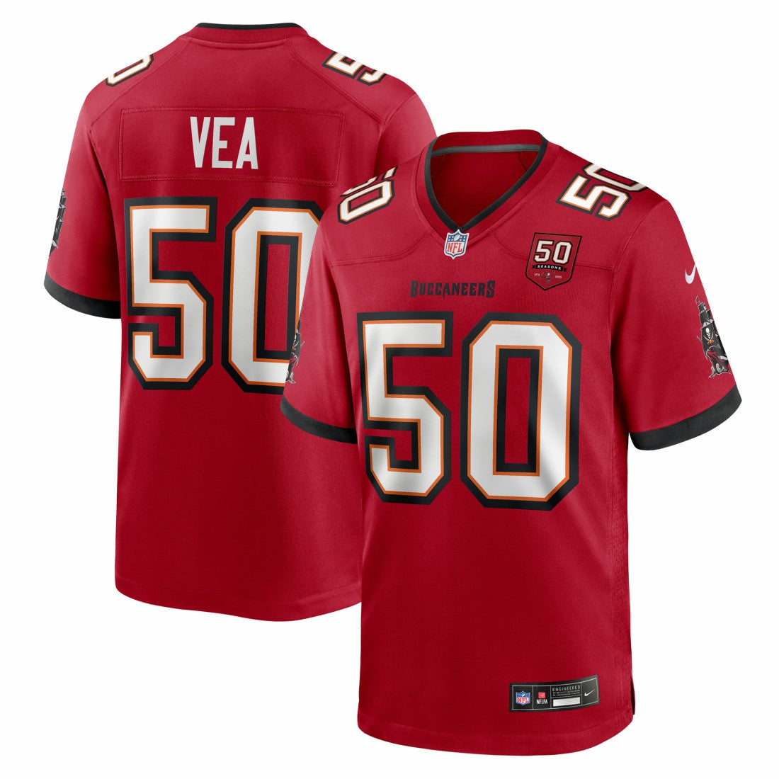 Tampa Bay Buccaneers Vita Vea  50th Season Team Game Jersey | NFL Hot