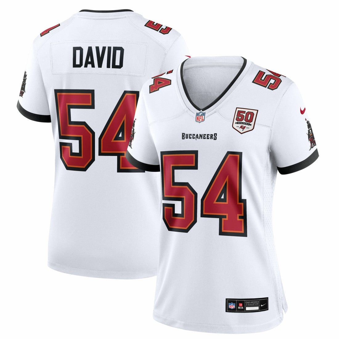 Tampa Bay Buccaneers Lavonte David  Women's 50th Anniversary White Game Jersey | NFL Discount