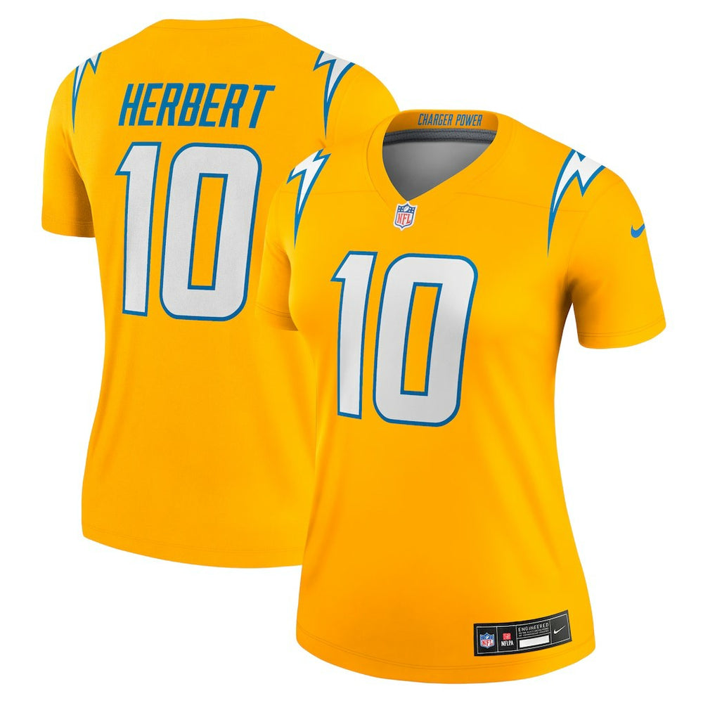 Los Angeles Chargers Justin Herbert  Women's Alternate Charger Power Legend Player Performance Top | NFL Outlet