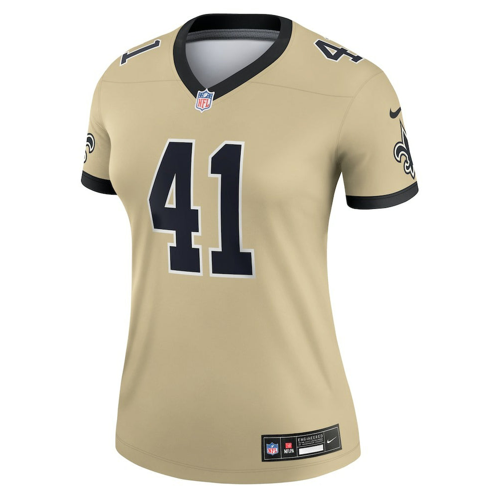 New Orleans Saints Alvin Kamara  Women's Gameday Golds Alternate Legend Player Performance Top | NFL Online