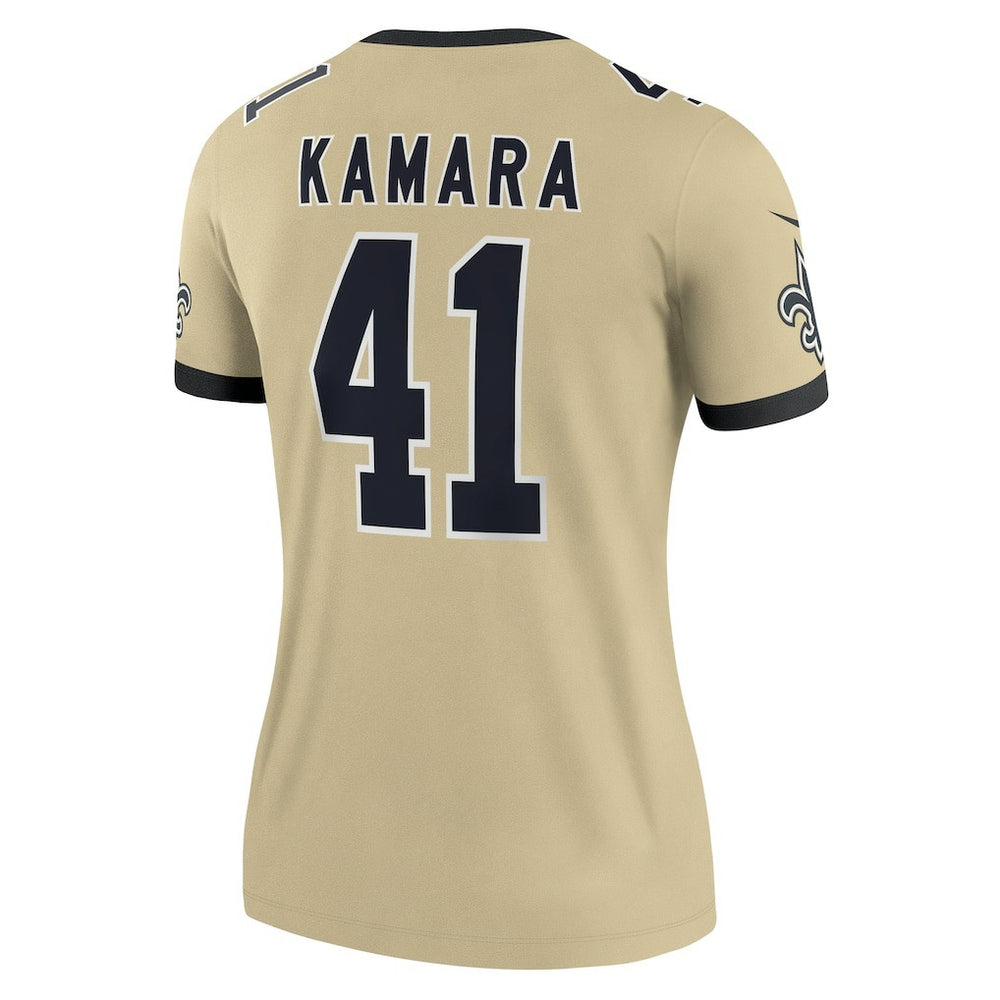 New Orleans Saints Alvin Kamara  Women's Gameday Golds Alternate Legend Player Performance Top | NFL Online