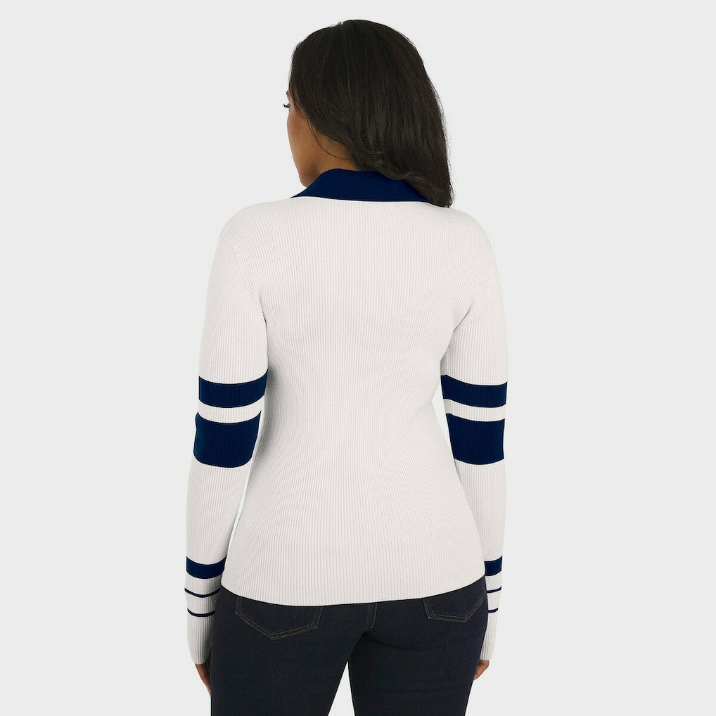 Dallas Cowboys WEAR by Erin Andrews Women's Ribbed Henley Polo Sweater | NFL US
