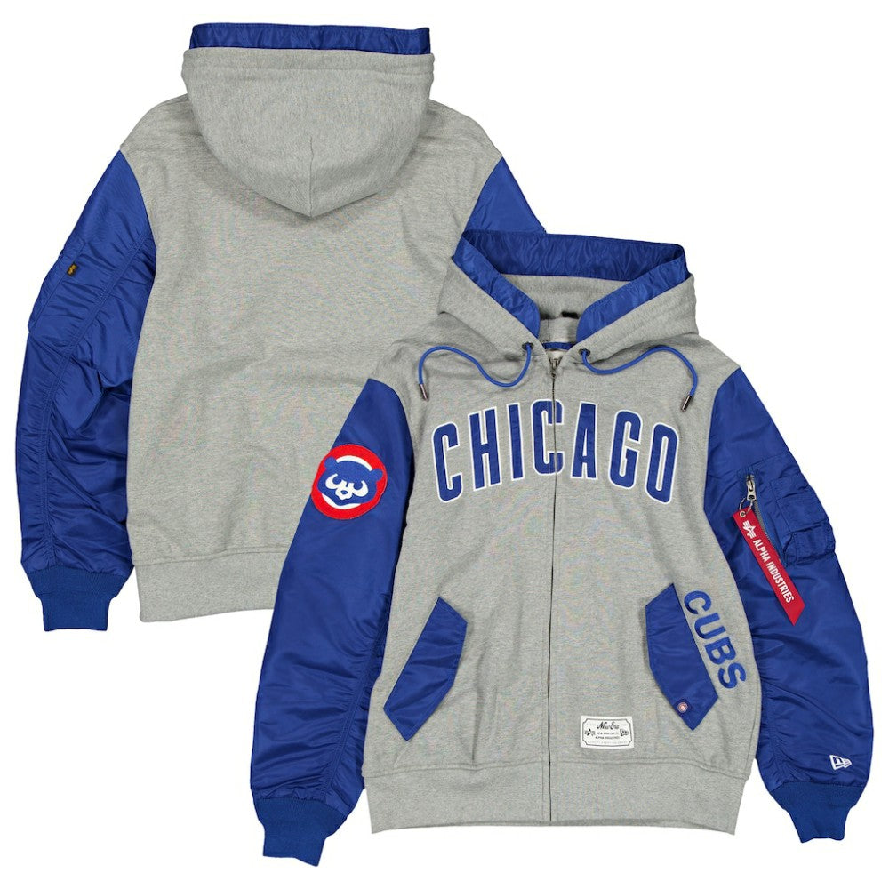 Chicago Cubs New Era x Alpha Industries Full-Zip Hoodie Jacket - MLB Jackets