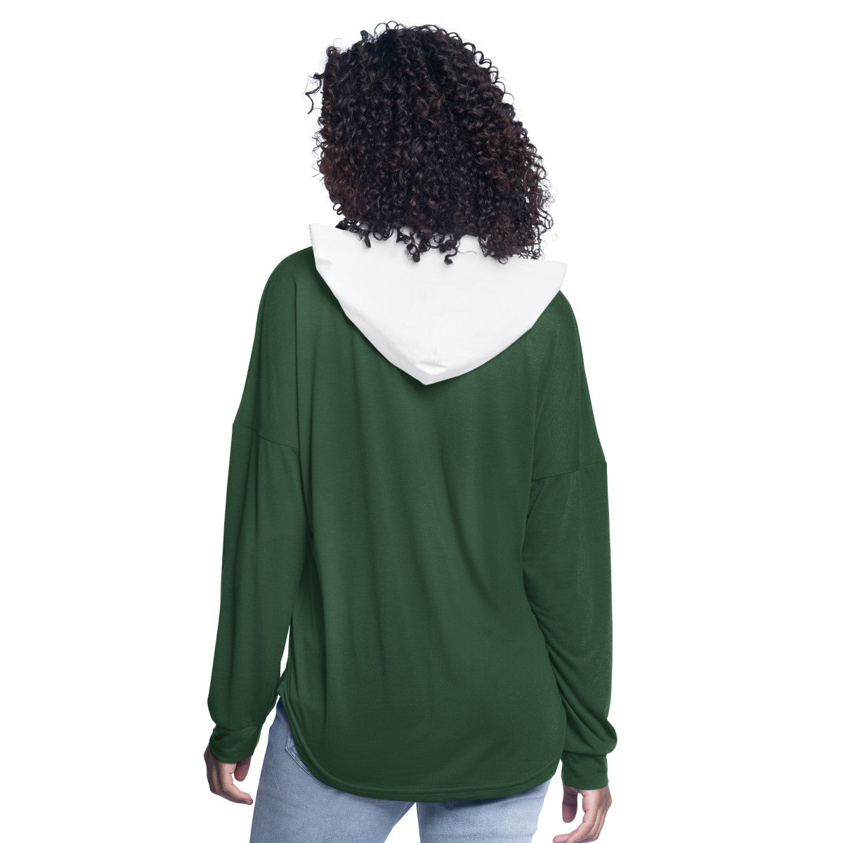 Hunter Green Milwaukee Bucks G-III 4Her by Carl Banks Women's Bench Player Oversized Long Sleeve Hooded Top | NBA