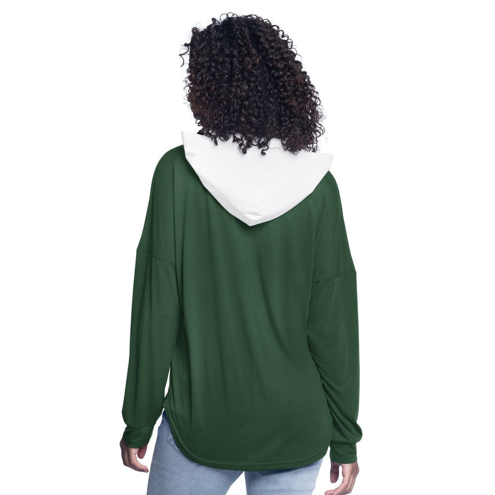 Hunter Green Milwaukee Bucks G-III 4Her by Carl Banks Women's Bench Player Oversized Long Sleeve Hooded Top | NBA