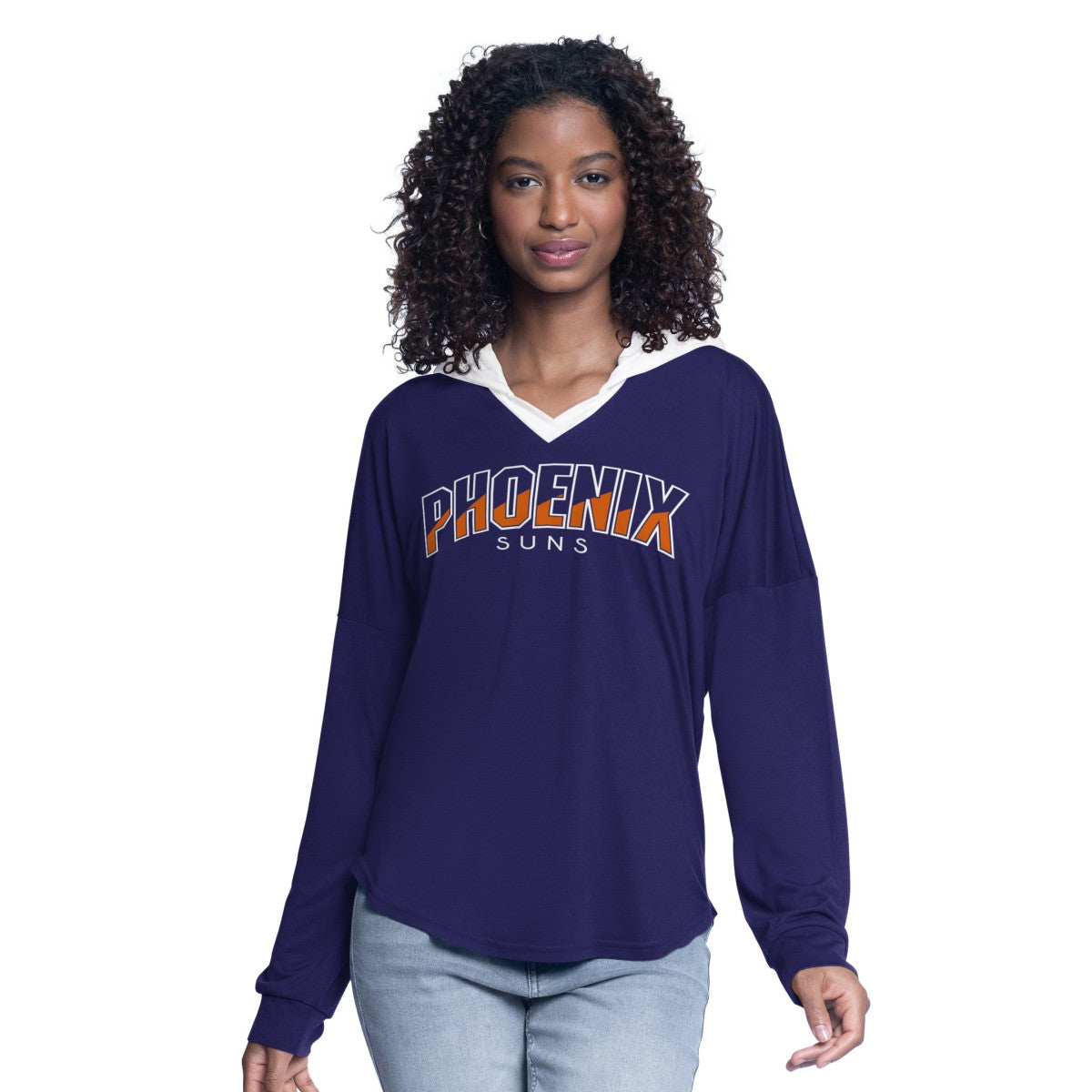 Purple Phoenix Suns G-III 4Her by Carl Banks Women's Bench Player Oversized Long Sleeve Hooded Top | NBA