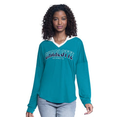 Teal Charlotte Hornets G-III 4Her by Carl Banks Women's Bench Player Oversized Long Sleeve Hooded Top | NBA
