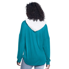 Teal Charlotte Hornets G-III 4Her by Carl Banks Women's Bench Player Oversized Long Sleeve Hooded Top | NBA