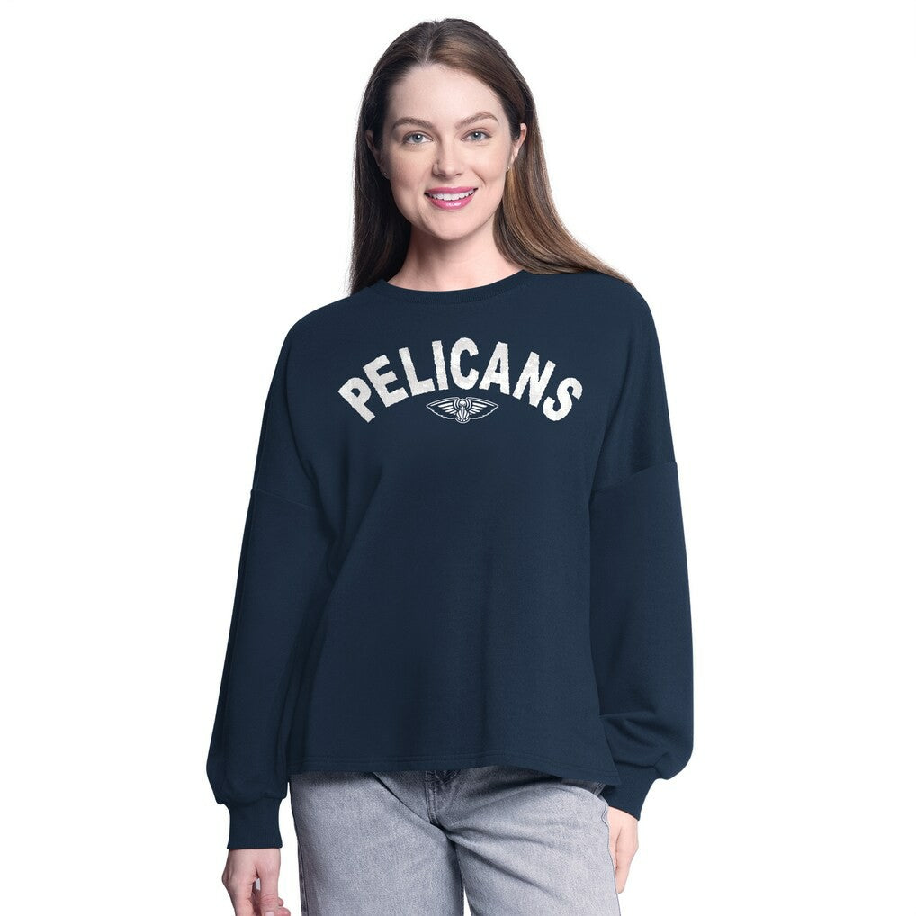 Navy New Orleans Pelicans G-III 4Her by Carl Banks Women's Athletic Pullover Sweatshirt | NBA