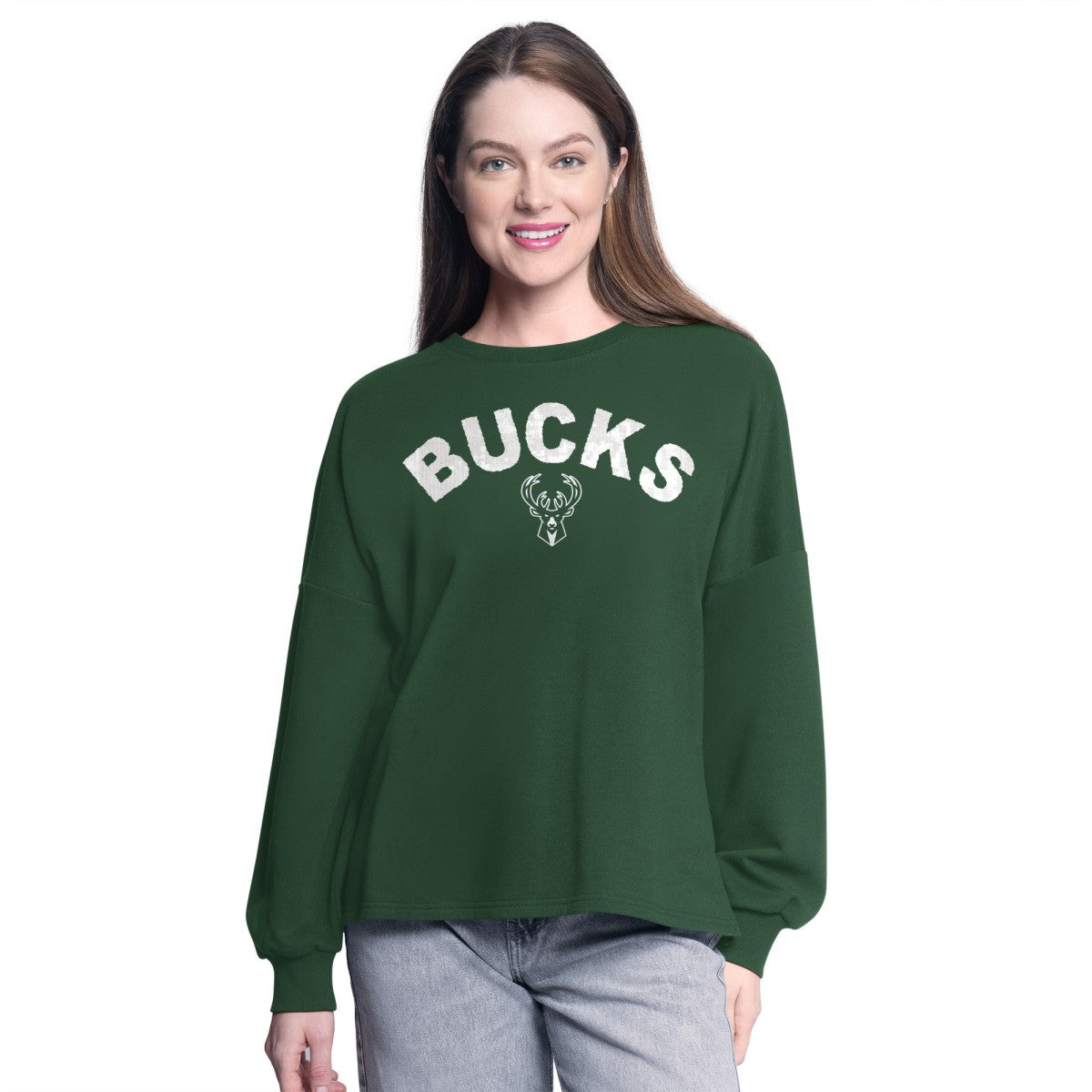 Hunter Green Milwaukee Bucks G-III 4Her by Carl Banks Women's Athletic Pullover Sweatshirt | NBA