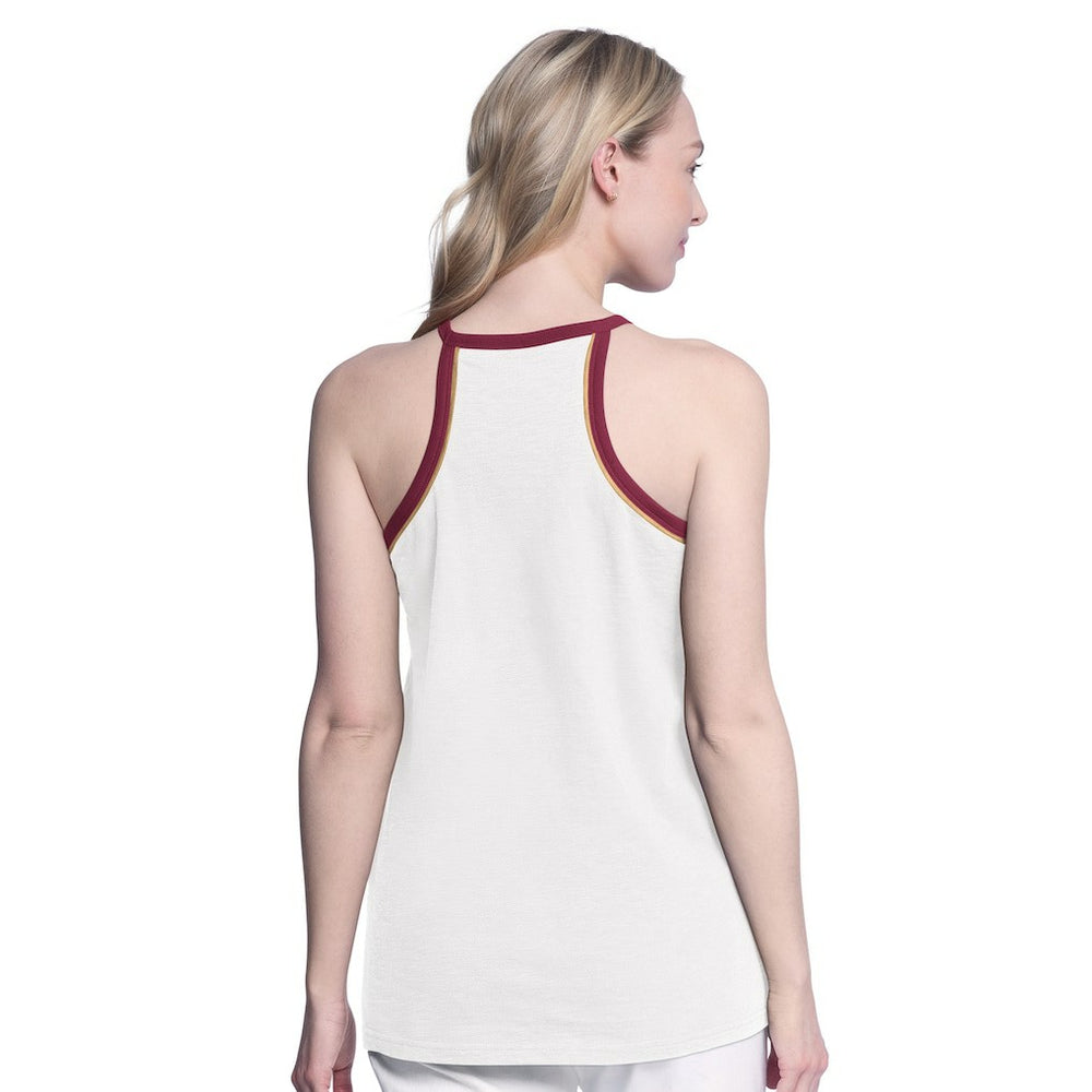 White Cleveland Cavaliers G-III 4Her by Carl Banks Women's Curveball Racerback Scoop Neck Slub Tank Top sale | NBA