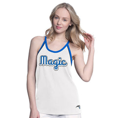 White Orlando Magic G-III 4Her by Carl Banks Women's Curveball Racerback Scoop Neck Slub Tank Top | NBA