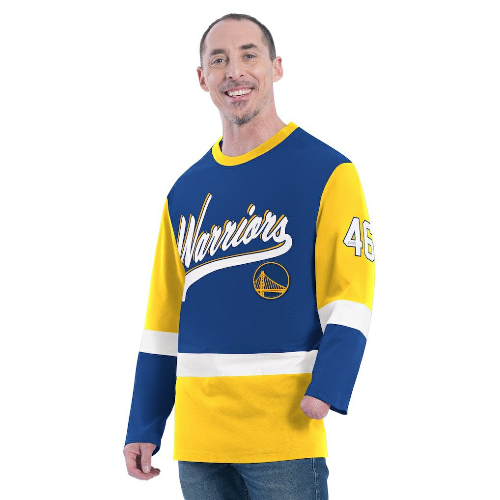 Royal Golden State Warriors G-III Sports by Carl Banks Adaptive Rugby Long Sleeve Top sale | NBA