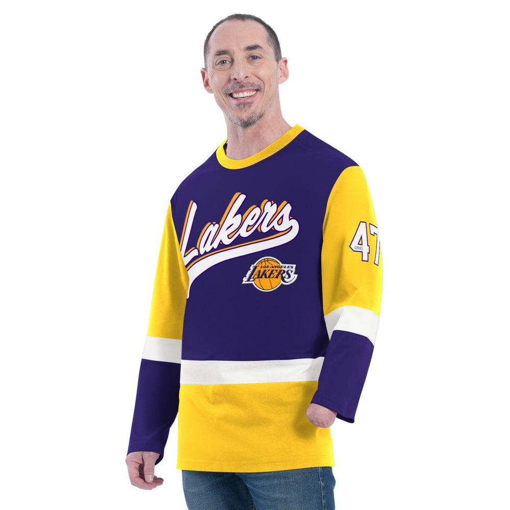 Purple Los Angeles Lakers G-III Sports by Carl Banks Adaptive Rugby Long Sleeve Top | NBA