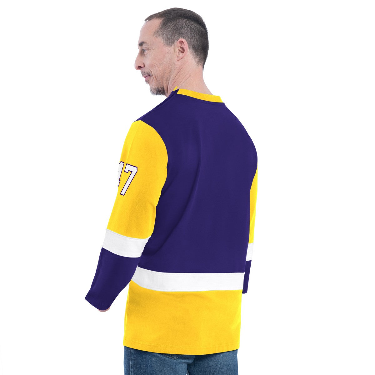 Purple Los Angeles Lakers G-III Sports by Carl Banks Adaptive Rugby Long Sleeve Top | NBA
