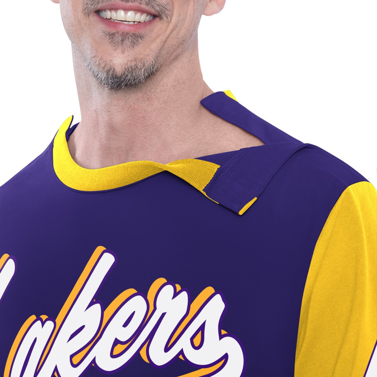 Purple Los Angeles Lakers G-III Sports by Carl Banks Adaptive Rugby Long Sleeve Top | NBA